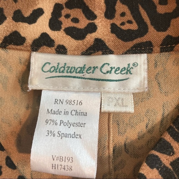 COLDWATER CREEK Sz PXL Leopard Print Unlined Zipper Closure Jacket - Picture 5 of 6